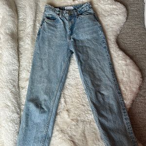 zara straight leg high rise jeans